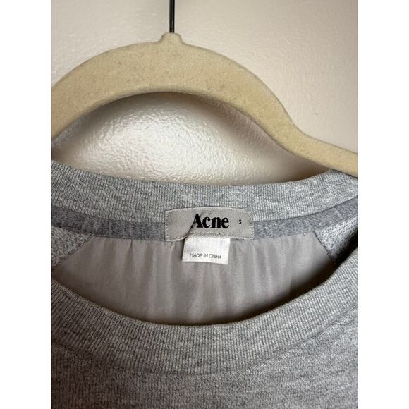 Acne Studios Grey Hobie Crop Sweatshirt with Silk Back Sz. S - Picture 4 of 6